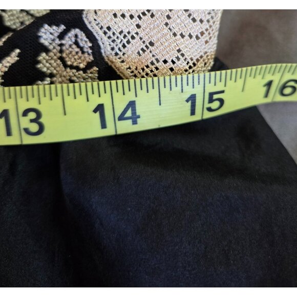 Victorias Secret Black Silk Babydoll Lingerie Large Cross-Stitch Cups Straps - Picture 7 of 8